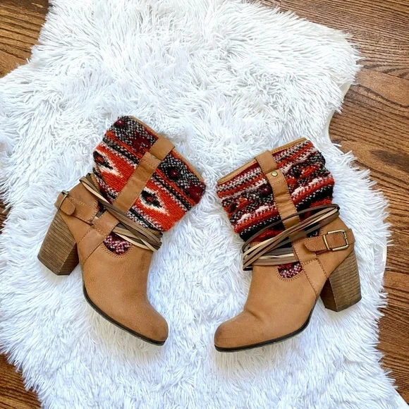 Steve Madden Tolteca Southwest Aztec boho leather Boots size 7.5 - Picture 6 of 11